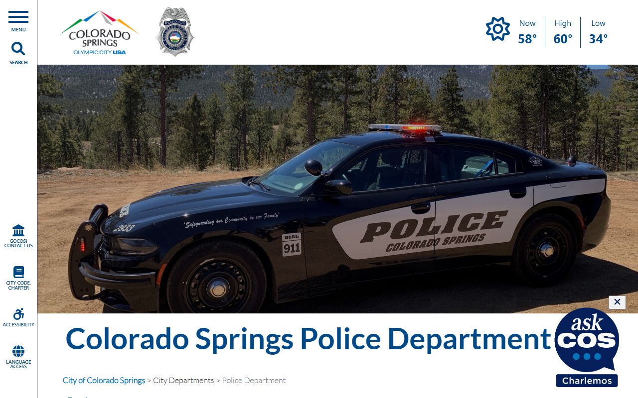 Colorado Springs Police Department website