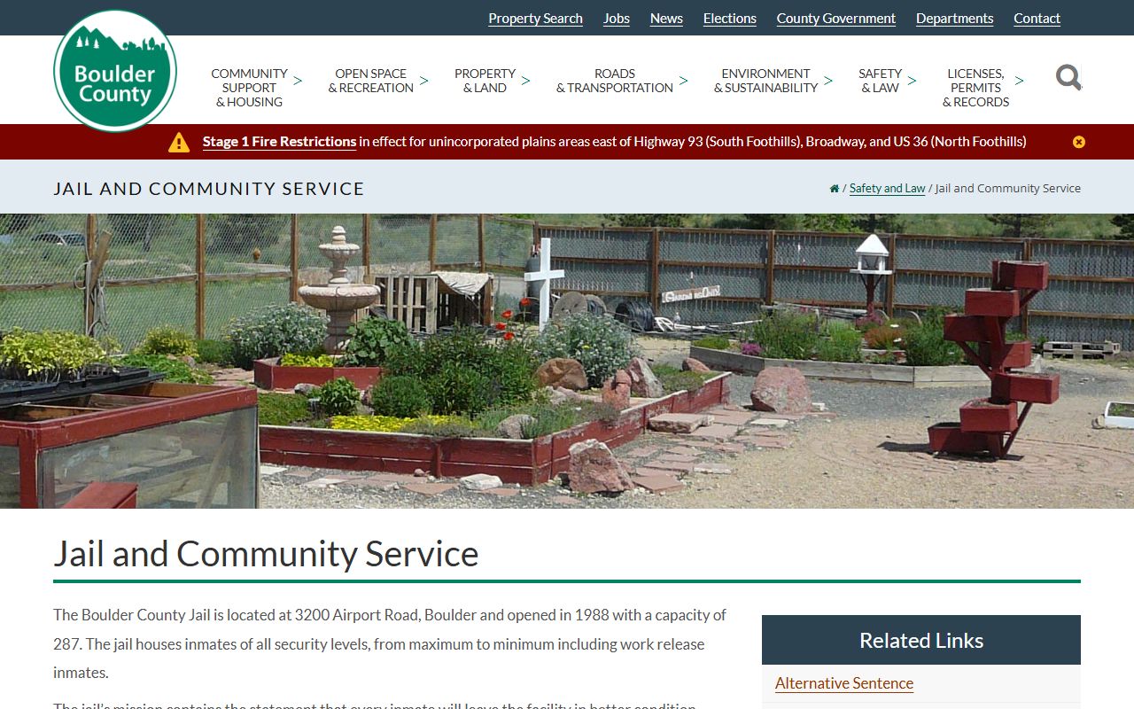 Boulder County Sheriff jail records portal homepage